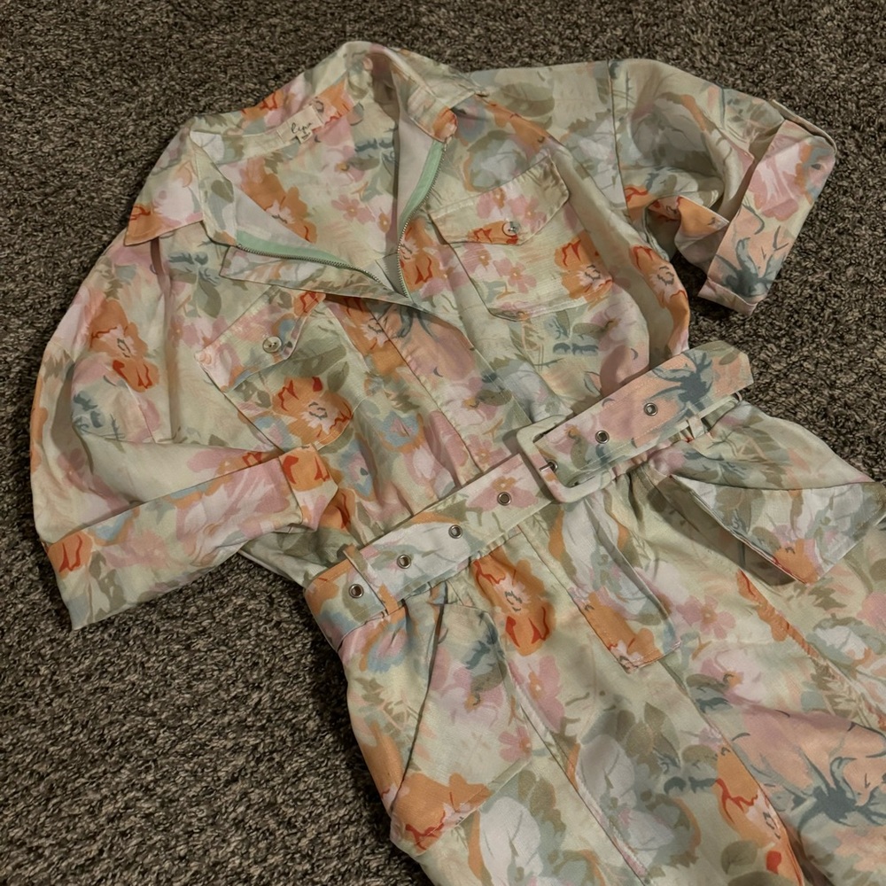 Floral Utility Jumpsuit